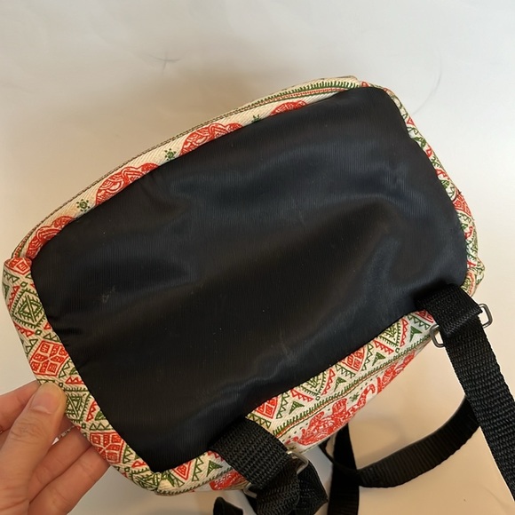 Elephant Print Mini Backpack Orange Green - Picture 6 of 8